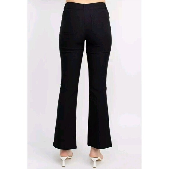 Sabrina Lauran NY Mid Waist Button Zipper Closure Belt Hoop Solid Stretch Denim - Picture 3 of 3